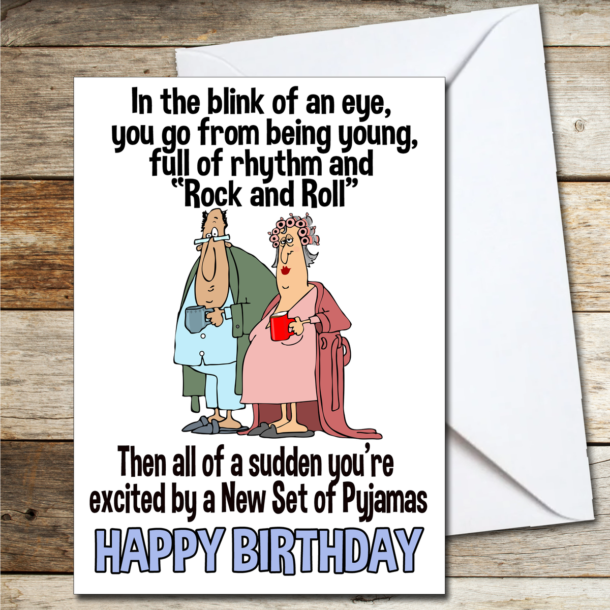 Funny Birthday Card In The Blink Of An Eye Set Of Pyjamas – Gifts And 