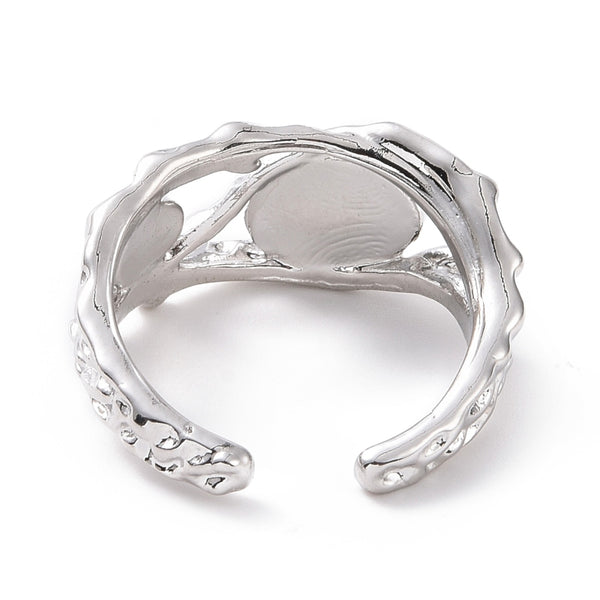 Faux Moonstone Mysterious Open Cuff Thumb Ring