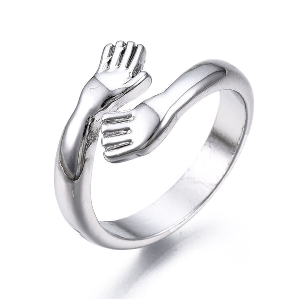Hug Ring, Hands Cuff Ring for Friends, Mothers, Daughters and Sisters Gifts