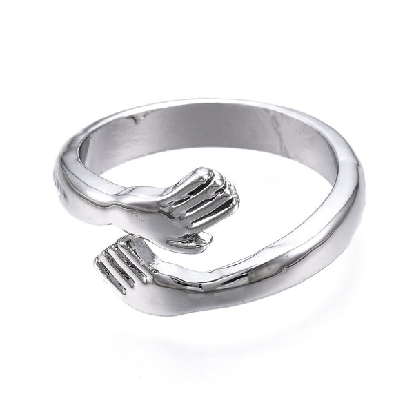 Hug Ring, Hands Cuff Ring for Friends, Mothers, Daughters and Sisters Gifts