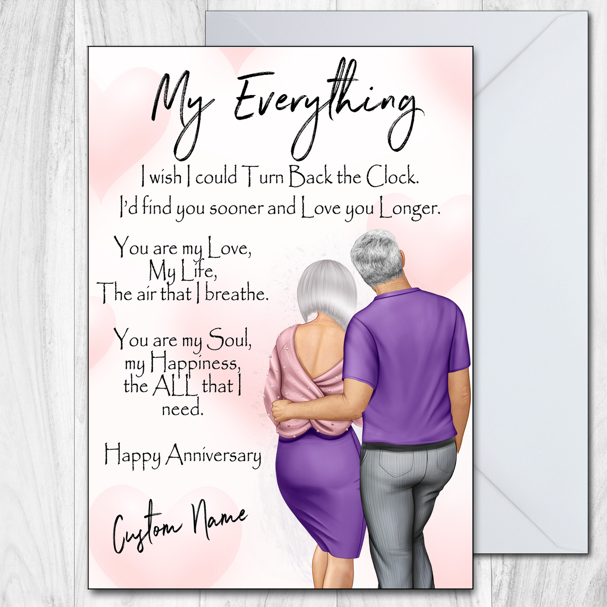 Anniversary Card Wife or Husband Personalised My Everything Mature Cou ...