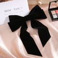 Set of 2 Hair Bow Clips in Black Velvet, Set of Clips for Girls, Girls and Adults