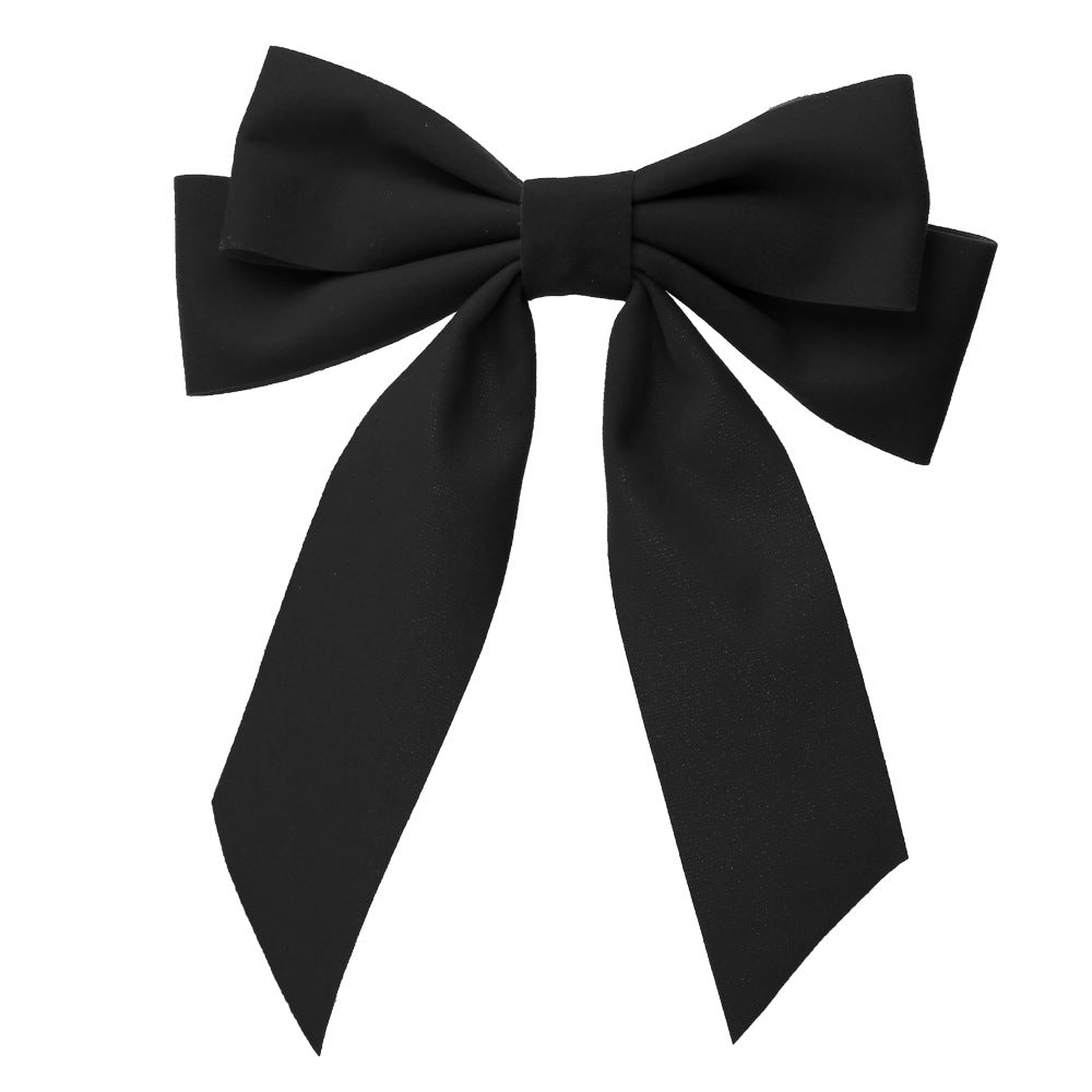 Set of 2 Hair Bow Clips in Black Velvet, Set of Clips for Girls, Girls and Adults