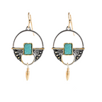 Two Toned Bohemian Egyption Themed Dangle Earring