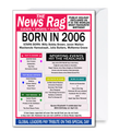 18th Birthday Cards for Girls Boys - Born In 2006 Newspaper A5 Card Eighteen Birthday Card