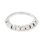 Platinum Plated Rotatable Ball Finger Spinner Ring