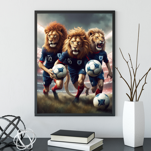 Three Lions Football England Fan Limited Edition Art Print