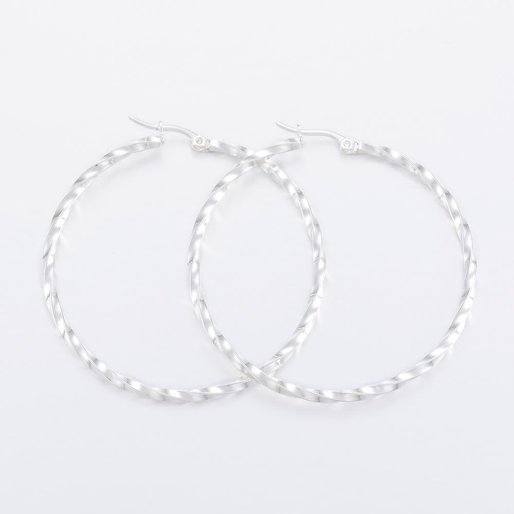 Twisted Ring Large Hoop Earrings