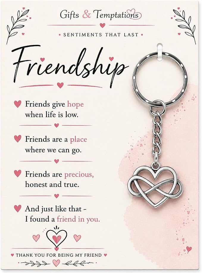 Friend Gifts for Women Girls – Friendship Keyring for Best Friend, Birthday Gift for Her, Graduation Present, Christmas Gift for Teen Girls, Ladies Key Chain