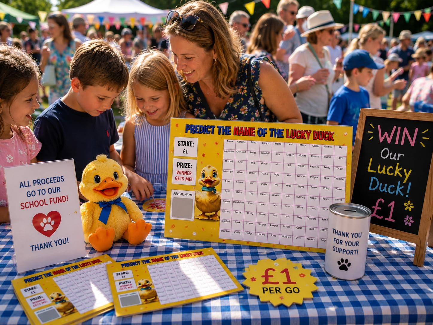 Lucky Duck Fundraising Scratch Cards – Predict the Name