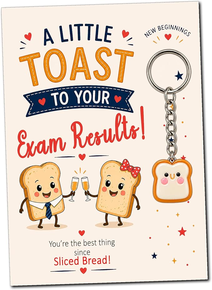 Toast Exam Results Keyring Gift – GCSE & A Level Congratulations