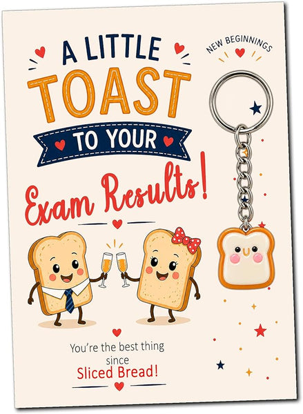 Toast Exam Results Keyring Gift – GCSE & A Level Congratulations