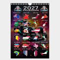 2027 Formula Racing Wall Calendar, A4 Size, Displaying Driver Birthdays, International Race Locations, Interesting Facts