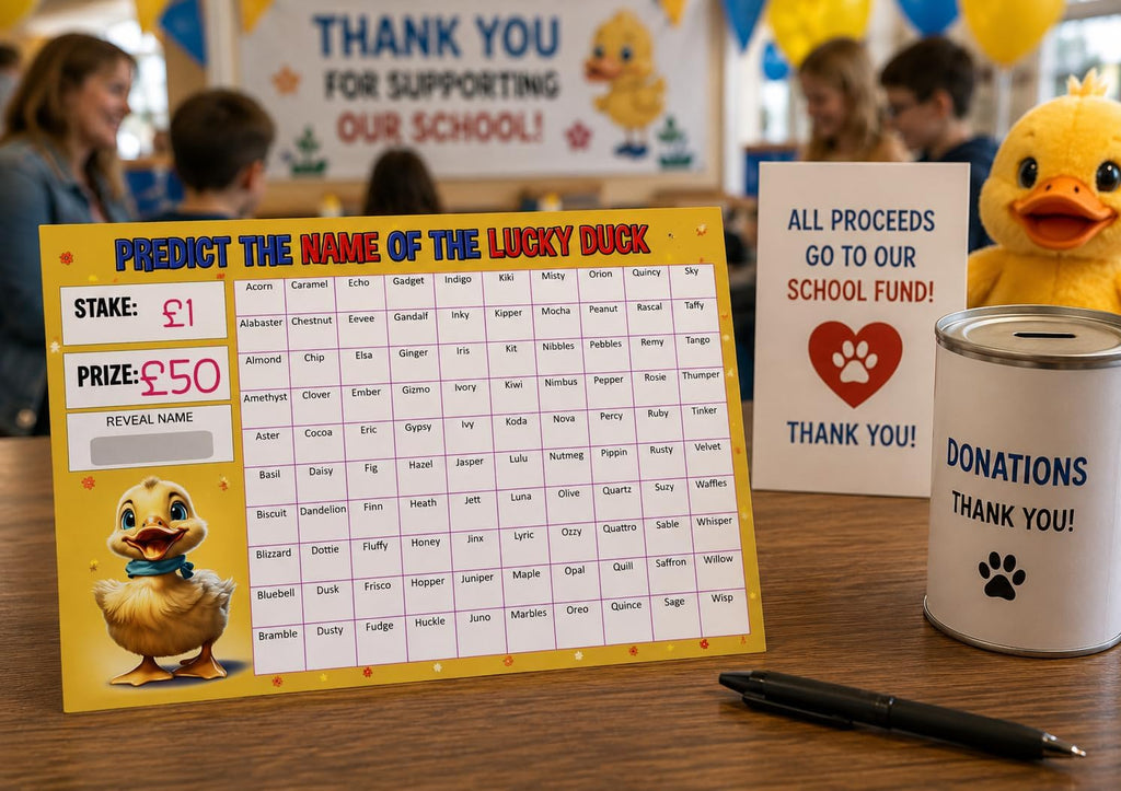 Lucky Duck Fundraising Scratch Cards – Predict the Name