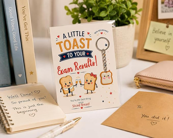 Toast Exam Results Keyring Gift – GCSE & A Level Congratulations