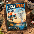 Fishing Keyring for Men, Lucky Fish Charm with Good Luck Tag