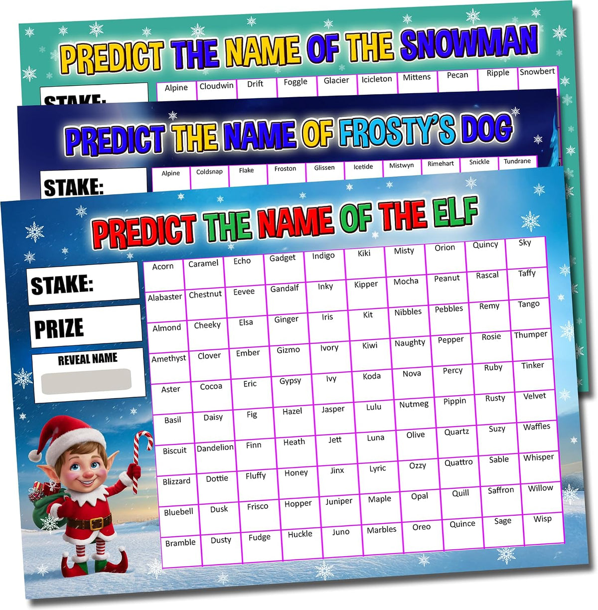 3 Pack Christmas Fundraising Scratchcards A4 Size