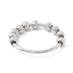 Platinum Plated Rotatable Ball Finger Spinner Ring