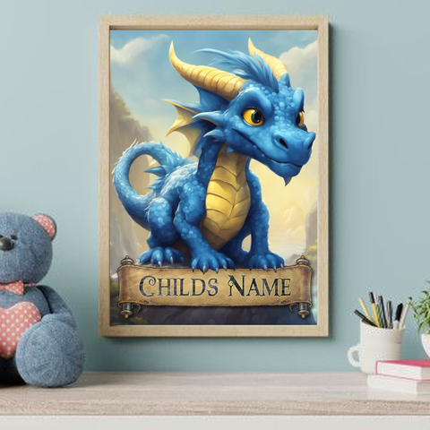 Personalised Dragon Print Son Grandson Daughter Granddaughter Print