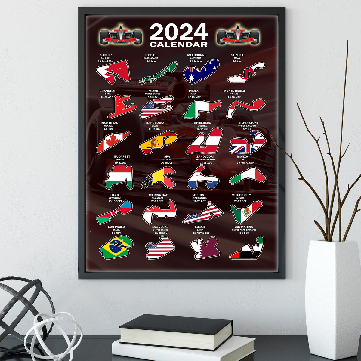 Motor Racing 2024 Calendar Ideal Gift for Formula Racing Fans Gifts