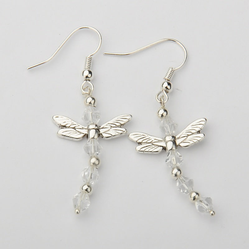 Handmade Glass Bead Dragon Fly Earrings