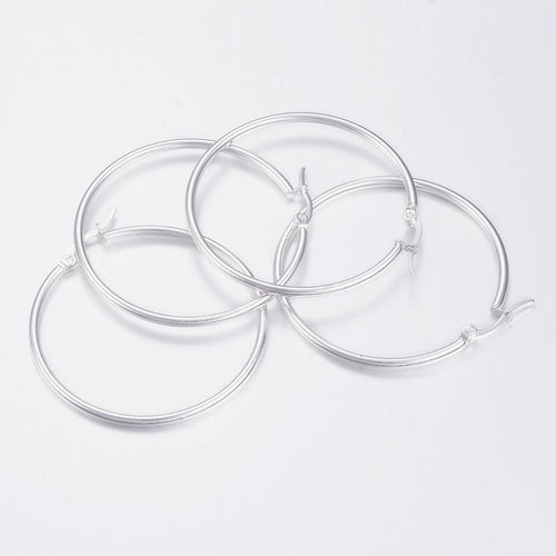 Big Hoop Earrings, Hypoallergenic Earrings,Stainless Steel Silver