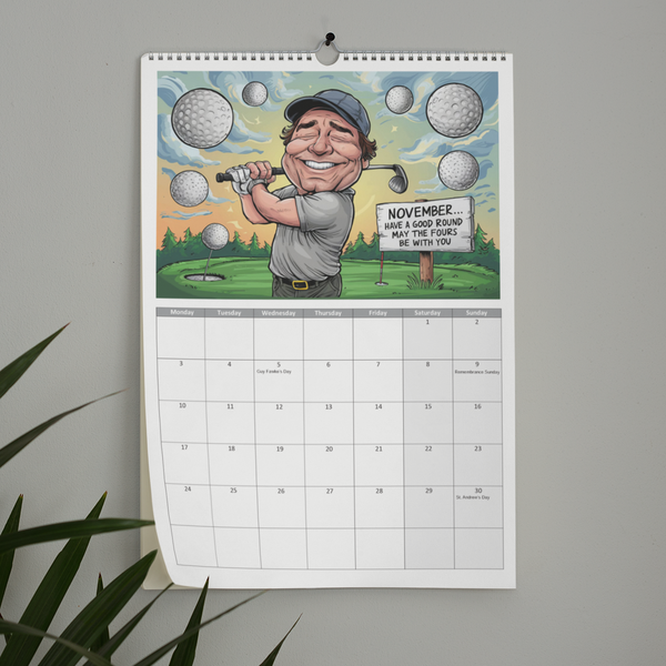 Funny Golfing Calendar 2025 Ideal Gift For Dads, Husbands and Brothers A4 Size