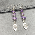 Amethyst Dangle Earrings GIft For Her, Mum, Girlfriend, Wife