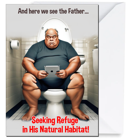 Funny Rude Father's Card "Here we see the Father" Grandad Father's Day Card