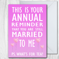 Funny Wedding Anniversary Card For Husband Wife Joke Card For Him Her