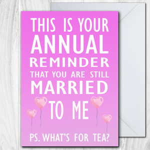 Funny Wedding Anniversary Card For Husband Wife Joke Card For Him Her