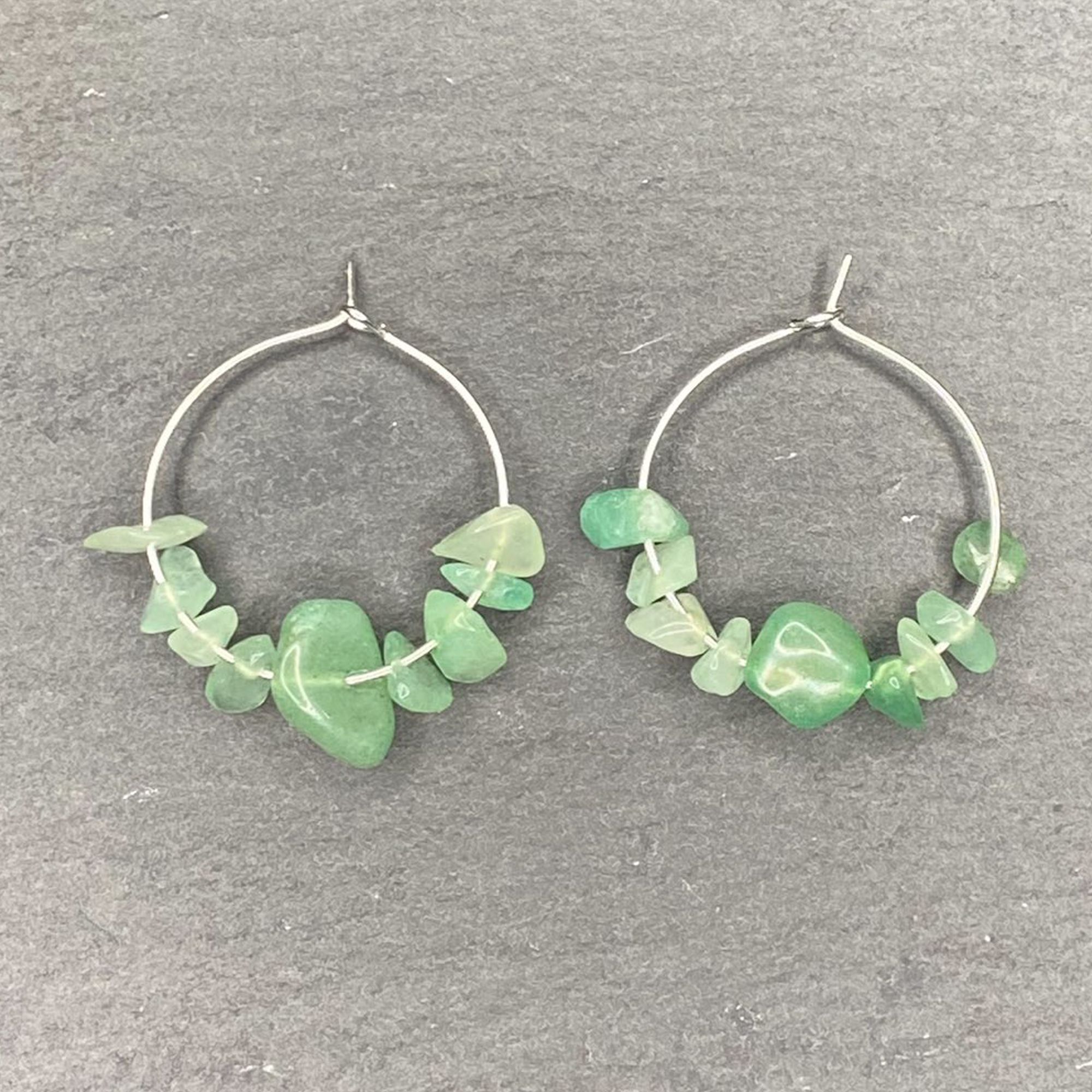 Natural Green Aventurine Hoops For Mum, Daughters, Sisters, Friends.