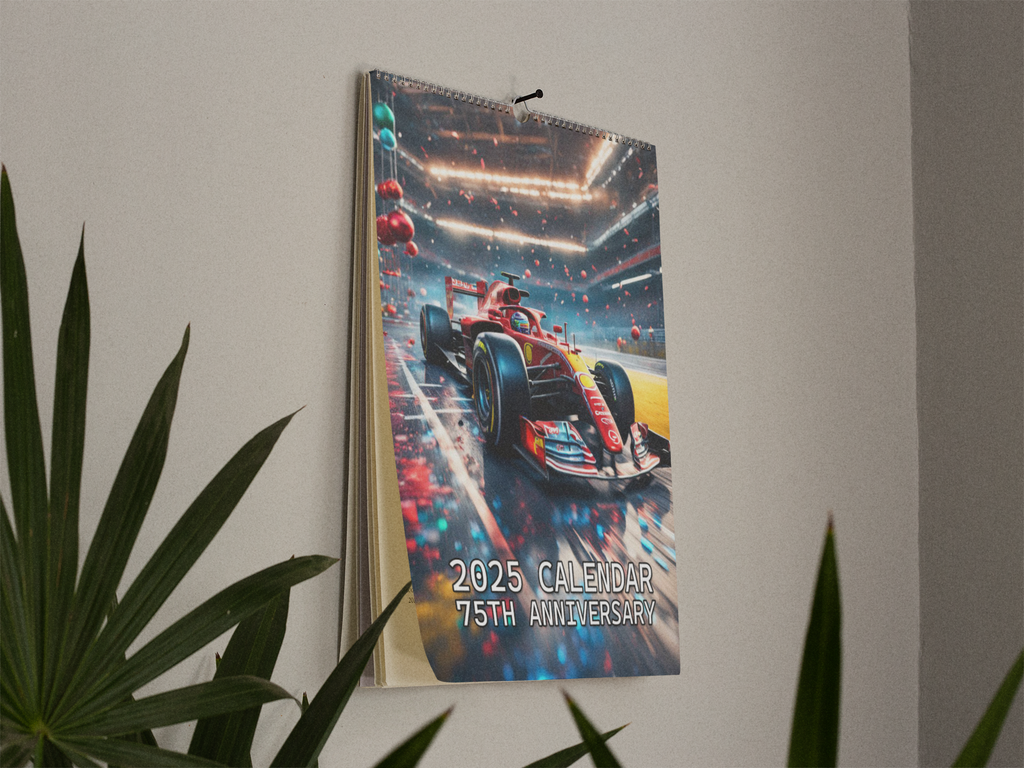 Formula Racing 2025 Wall Calendar with Race Events on Each Month 75t