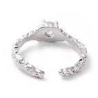Open Cuff Ring, Platinum Plated Brass for Women, Lavender Style