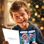 Funny Football Christmas Card A5 Size, 14.8cm x 21cm