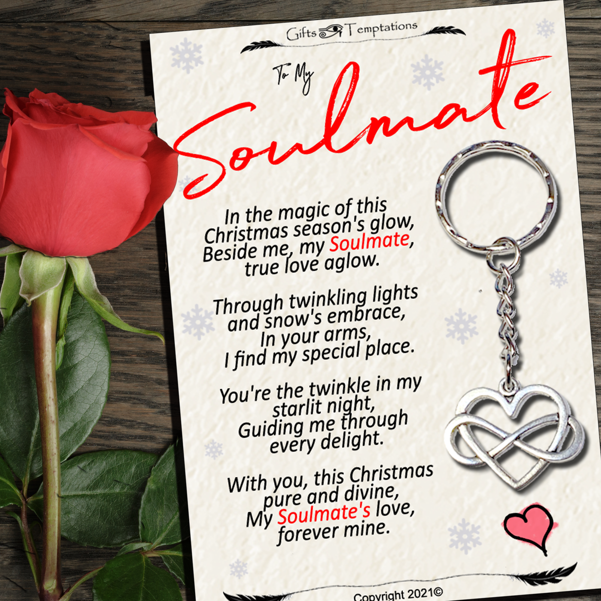 To My Soulmate Christmas Gift Keyring