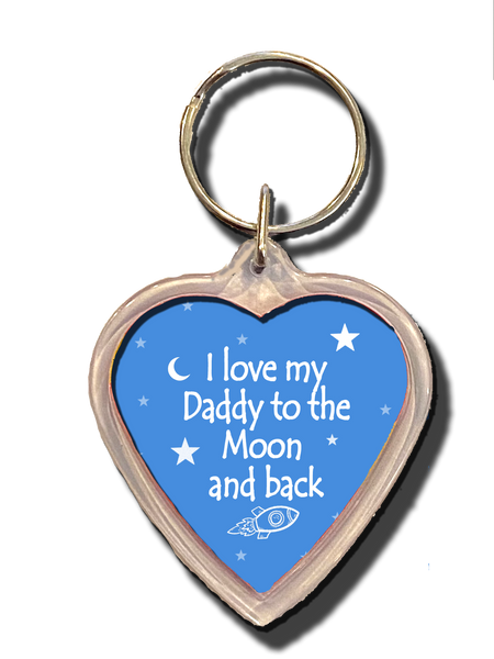 Daddy Father's Day Gift Fathers Day Keyring Moon and Back