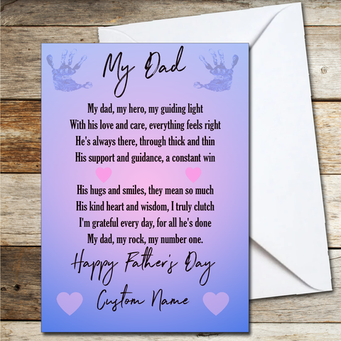 Personalised Father's Day Card for every Dad or Grandad