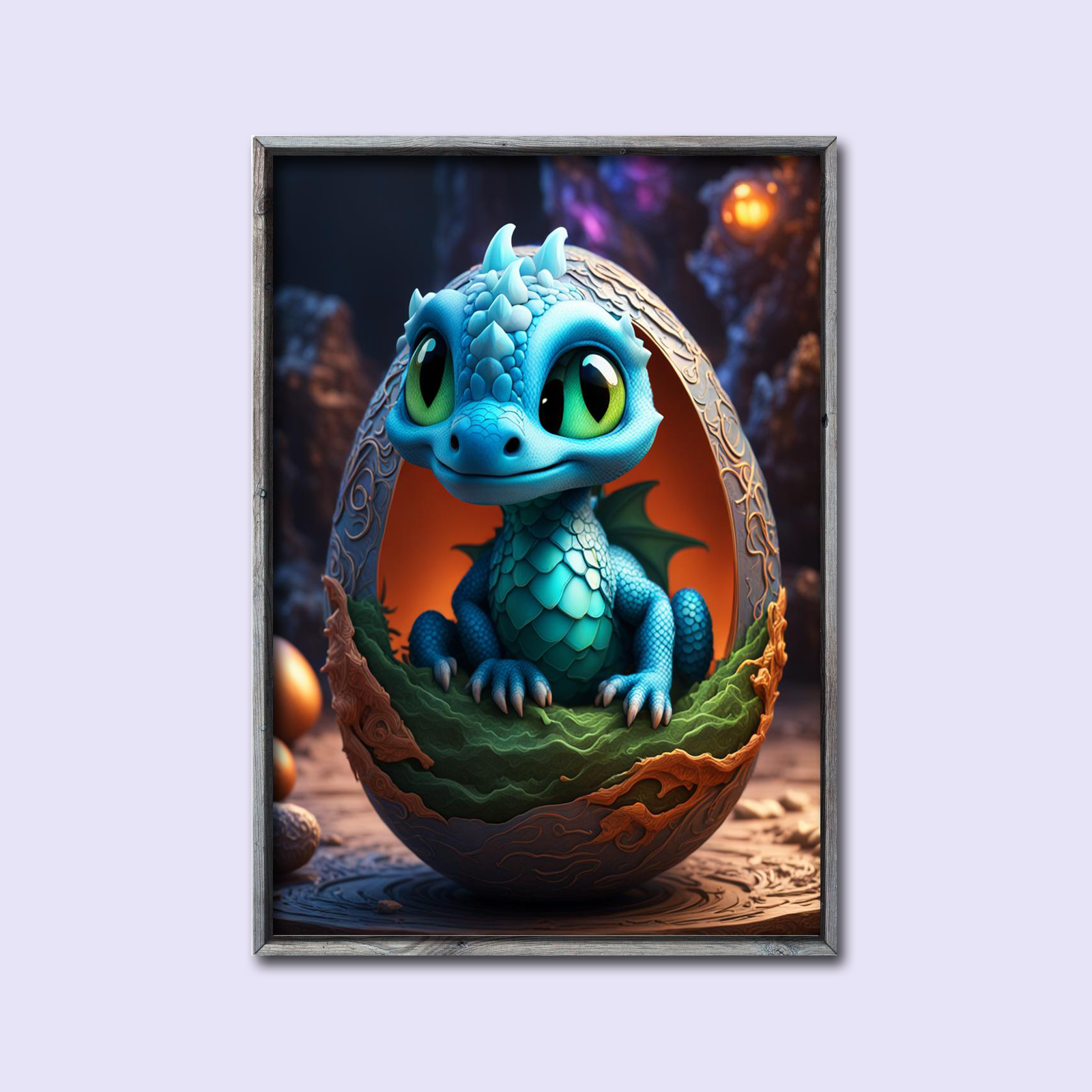 Dragon Egg Decor for Kids Bedroom, Hatching Dragons Egg Themed Wall Art