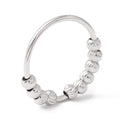 Platinum Plated Rotatable Ball Finger Spinner Ring