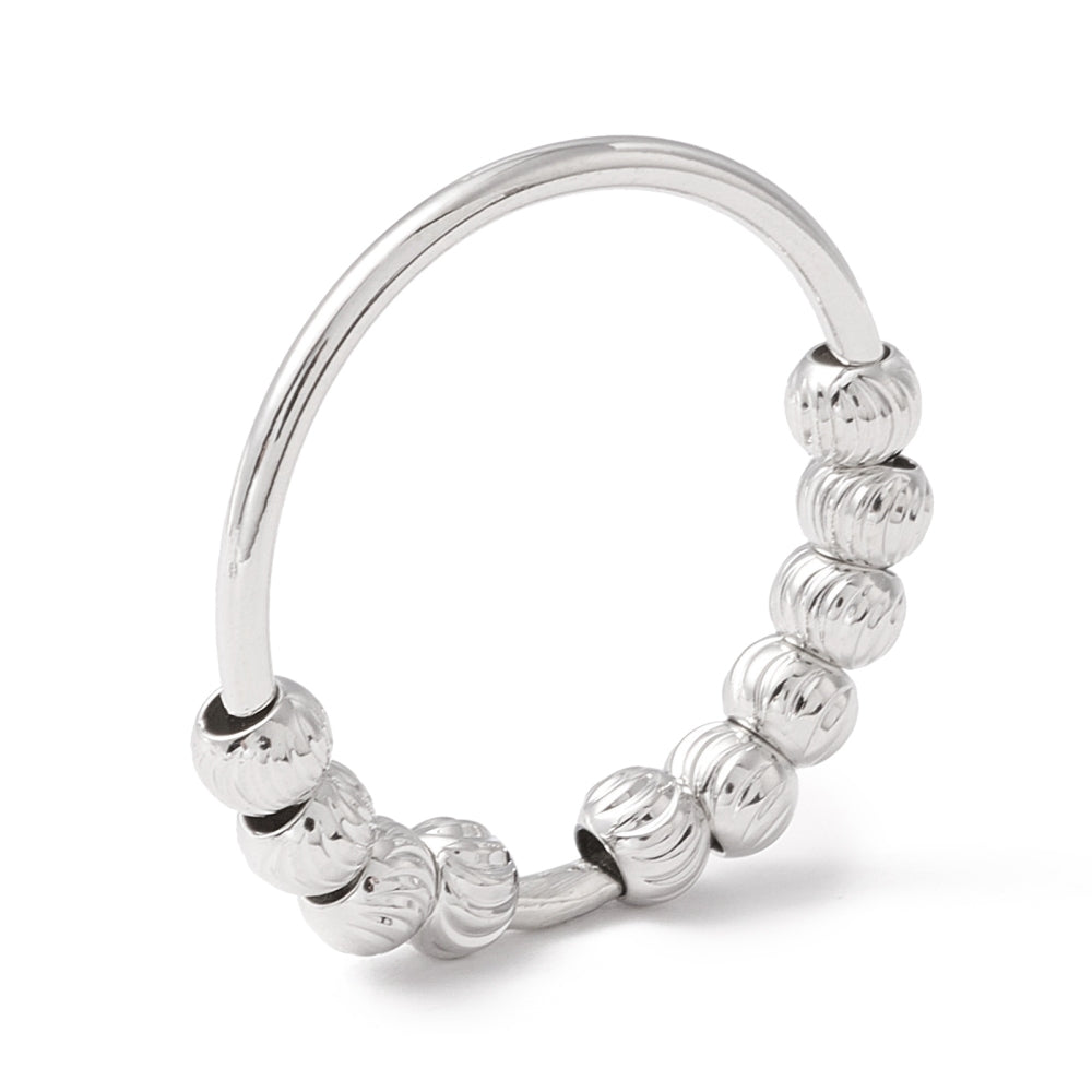 Platinum Plated Rotatable Ball Finger Spinner Ring