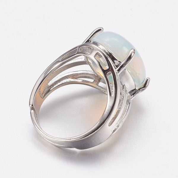 Celestial Opalite Wide Band Finger Rings - Adjustable