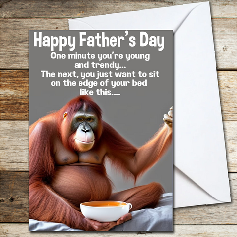 Funny Father's Day Card One Minute Young and Trendy