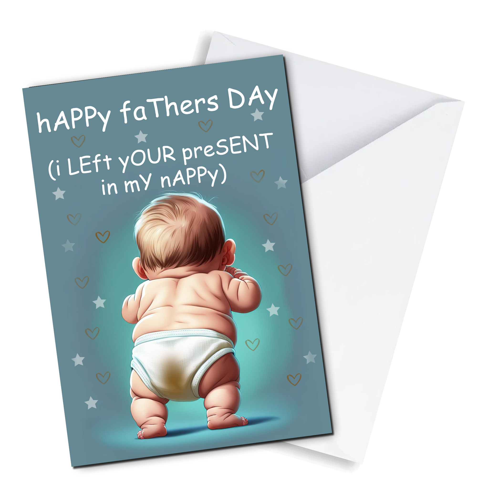 Funny Card For Dad Fathers Day Card Light Hearted Fun From Son Daughter Baby Nappy