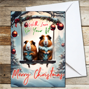 Grandson Granddaughter On Your First Christmas 1st Card Son Daughter A5