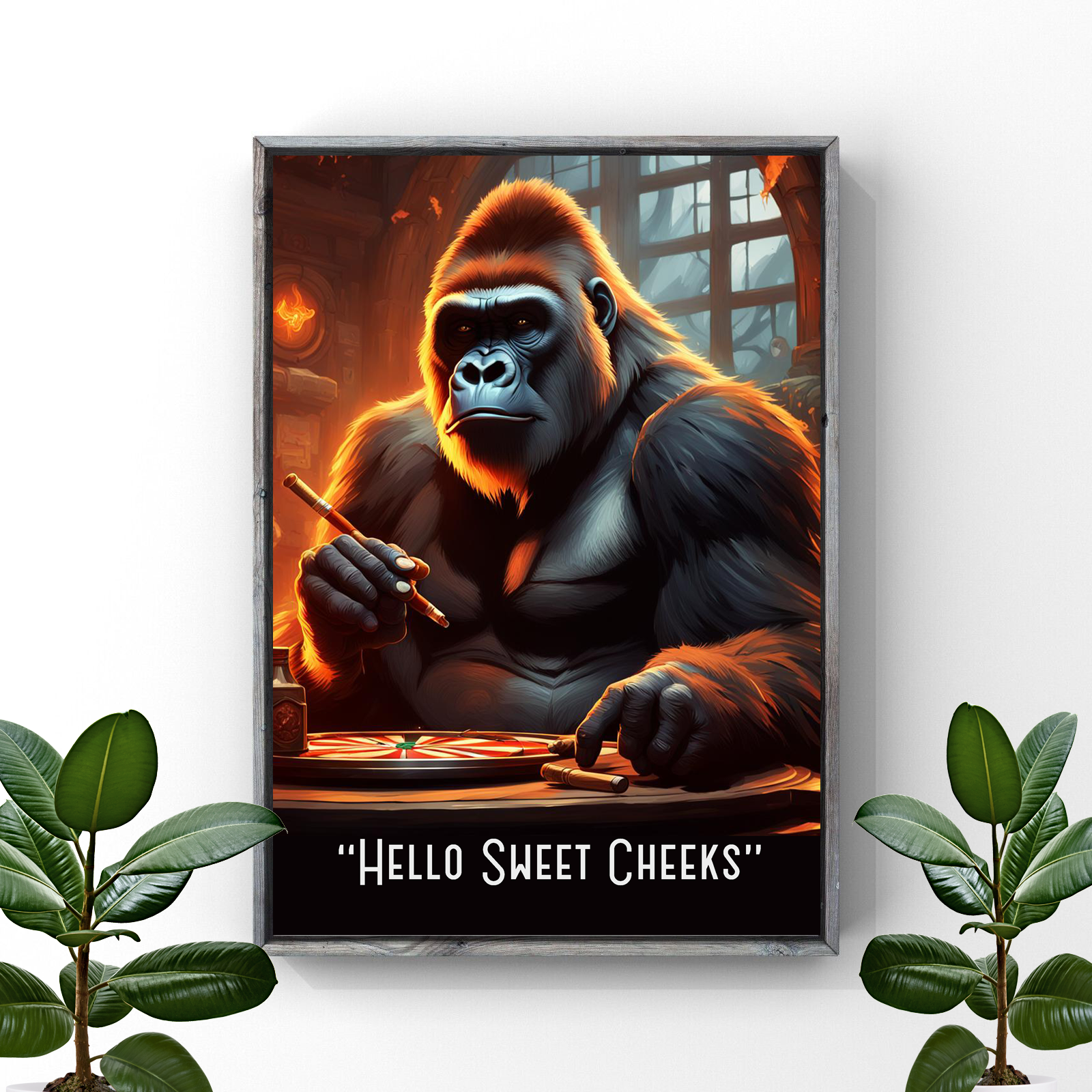 Gorilla Charm: Sweet Cheeks Wall Art Print Decor Print