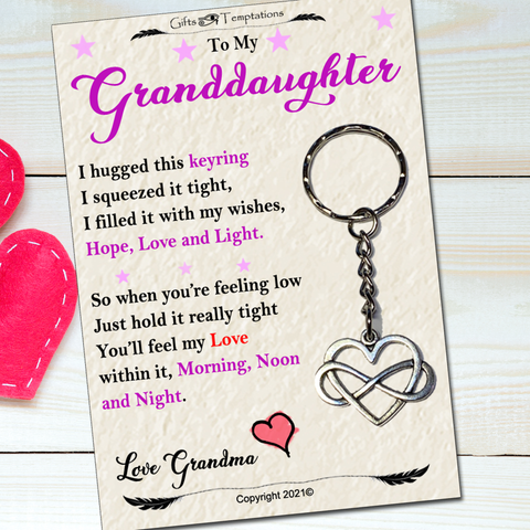 To My Granddaughter from Grandma Gran Nan Nanna Keyring