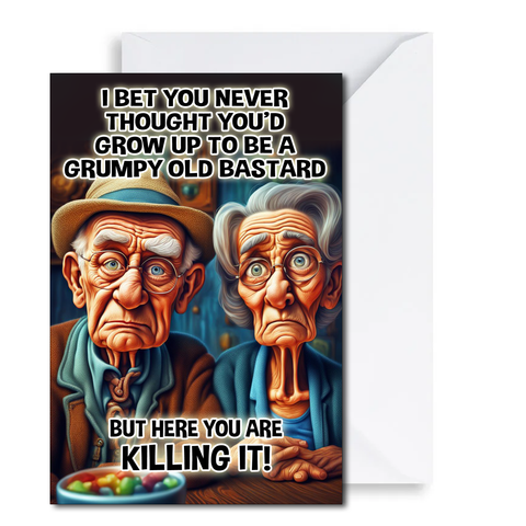 Funny Rude Father's Card for Dad Brother Grandad Uncle Grumpy B*stard