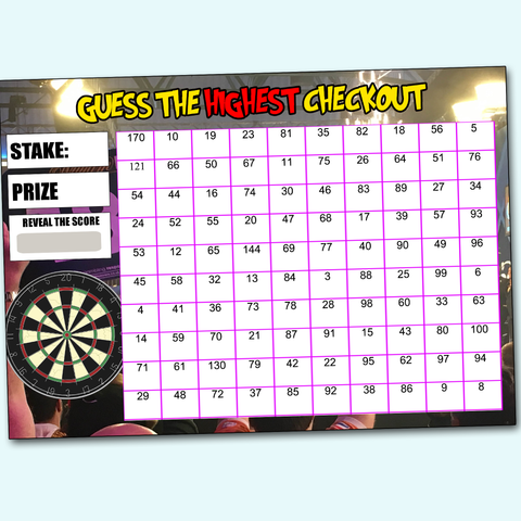 Guess the Highest Checkout Darts Luke Littler Fan Fundraising Game A4