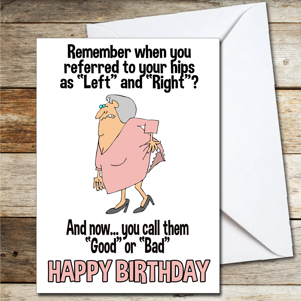 Funny Birthday Card Left and Right Hips – Gifts and Temptations